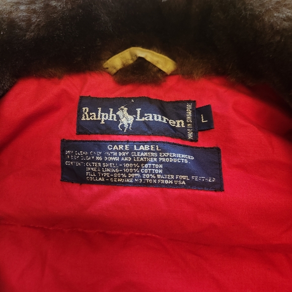 Vintage Ralph Lauren bomber jacket. size L. stone color. like new - Picture 2 of 7